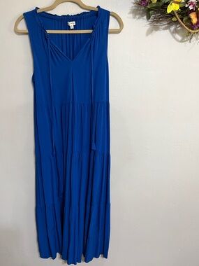 🌺Max Studio Sleeveless Tiered Maxi Dress in Royal Blue
